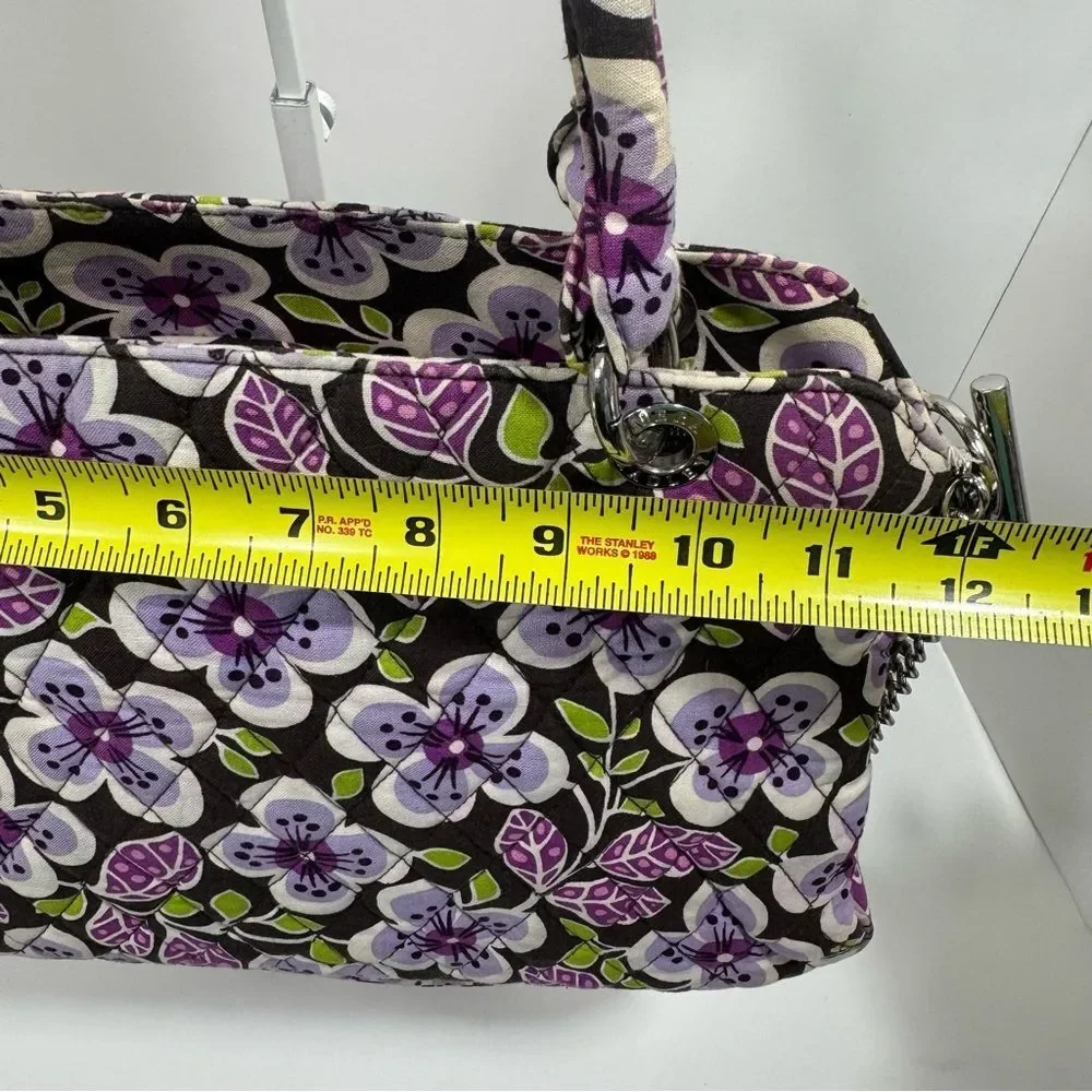 Vera Bradley Womens Vibrant Purple Plum Floral Multi Strap Shoulder Zip Bag